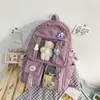 Mochila de Estilo Universitario Nuevo de Comercio Exterior para Mujer Estilo Coreano Bolsa para Estudiante Bolsa para Estudiante de Primaria y Secundaria Tela de Nylon Mochila de Gran Capacidad