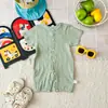 Mameluco de manga corta para bebé, Ropa de verano transpirable de malla con aire acondicionado para recién nacidos, Pijamas y mamelucos ligeros para bebés niños y niñas