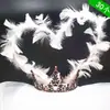Decoração de bolo de asas de pena de anjo, lindo cartão de bolo de aniversário, acessórios de encaixe para mesa de sobremesas de festa de casamento