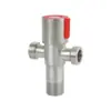 Válvula de Ángulo Venta al por Mayor Acero Inoxidable Calentador de Agua Baño 4 Puntos Extendido Una Entrada Dos Salidas Válvula para Inodoro Caliente y Frío Válvula Triangular
