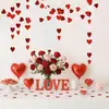 Hilo de Cuentas Redondas con Dijes de Corazón Rojo y Rosa para Fiesta, Celebración de Cumpleaños, Decoración de Boda, Borla para Coser, Suministros de Decoración para el Día de San Valentín
