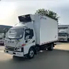 Caminhão Refrigerado Azul 4,2m Caixa Isolada Unidade de Refrigeração para Frutas, Vegetais, Carne Fresca Transporte em Cadeia Fria e Entrega em Cidade Refrigeração