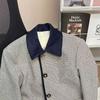 Abrigo de solapa estilo socialité francés para persona pequeña puede ser salado dulce frito calle contraste de color Primavera y Otoño Nuevo elegante top estilo extranjero