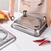Estufa de buffet de acero inoxidable transfronteriza cuadrada de cuatro patas simple horno para pescado con tapa plato para cena suministros para hotel