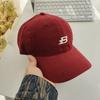 Gorra de Béisbol Estilo Retro Americano con Bordado de Letra B Diagonal, Estilo Urbano Personalizado, Sensación de Alta Calidad, Circunferencia de Cabeza Grande, Gorra Unisex para Pareja