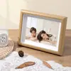 Porta-retrato de vidro com suporte de mesa mais fotos impressas 6 polegadas 7 polegadas 8 polegadas revelação de fotos transformado em um porta-retrato vazio para pendurar na parede personalizado
