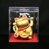 Adornos creativos de gato de la suerte solar de 2 pulgadas gesticulan automáticamente en todas las direcciones para atraer dinero, decoración de escritorio de oficina, mostrador de caja