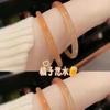 Pulsera de cascabeles de jade de imitación de vidrio paso a paso, accesorios antiguos de rosa seca, pulsera de novia del pequeño libro rojo prohibido