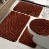 Venta Caliente Transfronteriza Juego de Cuatro Piezas de Color Sólido para Baño Felpudo Absorbente Antideslizante para Baño Alfombra de Baño Felpudo para Puerta de Baño