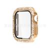 Adequado para Capa Protetora Apple Watch Capa Protetora Applewatch11 PC Temperado com Diamantes Incrustados em Fileira Dupla Capa para Apple Watch