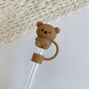 Taza transfronteriza de 40 oz tapa con popote vaso para hielo funda para popote cubierta para taza de coche con aislamiento animal de dibujos animados lindo tapa antipolvo