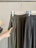 Pantalones casuales de pierna ancha estilo coreano para mujer, nueva colección de otoño, cintura alta elástica con cordón, pierna recta holgada, pantalones largos adelgazantes