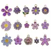 Accesorios de Pulsera Llavero Colgante de Aleación Flor de Cerezo Margarita Mezcla Caliente Transfronteriza 30 Aceite Morado