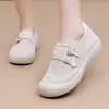 Sapatos Femininos Personalizados, Novo Estilo Primavera Sapatos de Tecido Old Beijing, Sapatos Casuais para Mãe, Sapatos de Caminhada Respiráveis com Solado Macio, Sapatos Single Fly-Knit