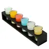 Juego de Vasos Espesos de 30ml para Bar B52 Vasito para Shots Cortos Imitación Bambú Juego de Madera Maciza