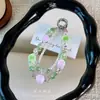 Cadena de teléfono de cuentas esmeriladas, fresca y colorida, con dijes de flor y cristal, un delicado cordón para la muñeca, un pequeño regalo
