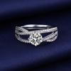 Transmisión en vivo de Douyin Anillo de Moissanita de un quilate de gran venta Sansheng Iii Fabricante para mujer Dropshipping Regalo de San Valentín