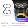 Luminária hexagonal tipo colmeia LED com três cores de dimerização luz para estação de detalhamento automotivo sala de lavagem de carros em estoque atacado luminária colmeia