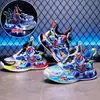 Sapatos esportivos leves da moda 2026 outono novo modelo malha dupla sapatos para meninos, antiderrapante, resistente ao desgaste, EVA ultraleve, tênis de corrida de desenho animado para crianças