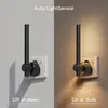 Luz nocturna controlada por luz enchufable GY279, estilo mochila delgado y redondo, luz nocturna con sensor de alto brillo regulable para mesita de noche y baño