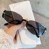 Gafas de sol estilo ojo de gato para mujer, modernas, retro, de alta gama, con montura estrecha y espejo marrón pequeño, de cara redonda y adelgazamiento, 2024