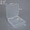 Caixa quadrada de plástico transparente, caixa para embalagem de itens pequenos, esponja de pó, equipamento de pesca, ferragens, distintivo, cartão e caixa de armazenamento de contas
