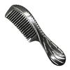 Atacado chifre pente Tianlan massagem de saúde 20 cm chifre de búfalo preto escultura alça redonda pente de dente largo dente reto