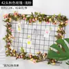 Enredadera de Flores Artificiales de Rosa Zarcillo Colgante de Pared Enroscada Cubierta Decorativa para Tubería de Agua de Aire Acondicionado Sala de Estar Techo Planta de Plástico