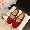 Sapatos Mary Jane Rasos de Salto Baixo para Mulheres 2026, Estilo Francês, Novos Sapatos de Balé Versáteis com Tiras Cruzadas para Primavera e Outono
