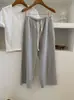 Pantalones Cropped Rectos de Verano 2026 para Mujer, Delgados Estilo Coreano, Cómodos para Uso Diario, Cintura Elástica con Cordón, Sensación Relajada
