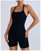 Traje de Yoga Transfronterizo Europeo y Americano para Mujer con Almohadilla en el Pecho Hermosa Correa en la Espalda Fitness Deportivo de Secado Rápido Short Melocotón Cadera