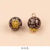 Novos Botões de Metal em Forma de Flor Estilo Chinês, Botões de Jade Pintura a Óleo, Botões de Placa Decorativa Vintage para Qipao e Hanfu, Miçangas, Acessórios DIY, Botões