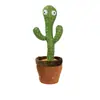 Cactus Bailarín Que Canta y Habla, Peluche, Interactivo, Recargable, Iluminado, Dinámico, Controlado por Voz, Educativo, Lindo