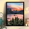 Pintura de diamantes hecha a mano DIY bordado de diamantes paisaje bosque lago versión coreana 5D con marco Amazon lote de fábrica ventas directas