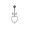 Nueva joyería de piercing personalizada exquisita de acero inoxidable transfronteriza: piercing de ombligo con lazo de amor y tachuela de ombligo con circonita