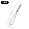 Batidor de huevos manual de acero inoxidable de 8 hilos de gran diámetro, rociador de cocina, batidora manual para pasteles y fideos