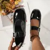 Zapatos Mary Jane planos y bajos para mujer, adecuados para primavera y otoño, con un diseño sencillo, delicados y elegantes, zapatos nuevos pequeños de piel con punta redonda y hebilla