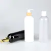Botella de Plástico Transparente Redonda de 500 ml para Acondicionador y Gel de Ducha, Botella con Bomba de Plástico PET para Loción