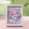 Linda Chica de Dibujos Animados 3D Hecho a Mano DIY Pegatina Pintura Marco de Fotos Pintado en Capas Tridimensional como Regalo de Cumpleaños para Niñas Estudiantes