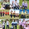 Uniformes Esportivos de Primavera e Outono para Alunos do Ensino Fundamental, Jaqueta Corta-Vento Estilo Britânico para Ensino Médio e Acadêmico, Uniforme de Classe Três Peças Removível