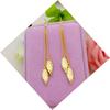Aretes para mujer de latón chapado en oro con borla de doble línea y hoja, chapados en imitación de oro, puesto de joyería para bodas, suministro para mercados nocturnos