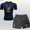 AliExpress Amazon transfronteiriço animação manga curta leggings treino de academia dois em um shorts duplos terno