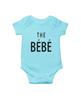 Traje de una pieza para recién nacidos con diseño de triángulo de bebé azul con diseño de liebre, traje de escalada de una pieza con sublimación de color puro, ropa para niños