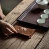 Paño de cocina absorbente engrosado paño de té algodón y lino bordado flor de ciruelo tapete de té ceremonia del té accesorios para juego de té liso creativo