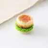 Juguete de comida realista de hamburguesa con tocino en 3D, accesorios creativos para manualidades DIY, piezas pequeñas y materiales de resina de pegamento cremoso