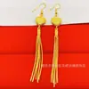 Live Supply Pendientes de Borla Corazón Chapados en Oro de Latón Pendientes para Mujer Estilo Coreano Pendientes Largos para Mujer Venta al por Mayor