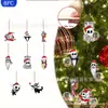 Plano 2D Conjunto de 8 Peças Tema Véspera de Natal Conjunto de Madeira Árvore de Feriado Porta e Janela Decoração de Festa em Casa Pingente
