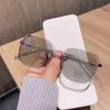Lentes fotocromáticos con graduación para miopía, anti luz azul, alta definición, montura grande retro, efecto adelgazante, estilo celebridad de internet, lentes sin graduación con lentes fotosensibles
