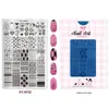 Placa de Acero para Estampado de Uñas Molde Serie Af Cuadros Mariposa Luna Flor Pequeña Manzana Elemento Placa de Transferencia Placa de Acero