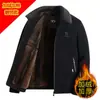 Chaqueta Cálida de Pana con Forro Polar Engrosado para Otoño e Invierno de Papá, Chaqueta para Hombres de Mediana Edad, Ropa para Hombres de Mediana Edad y Mayores